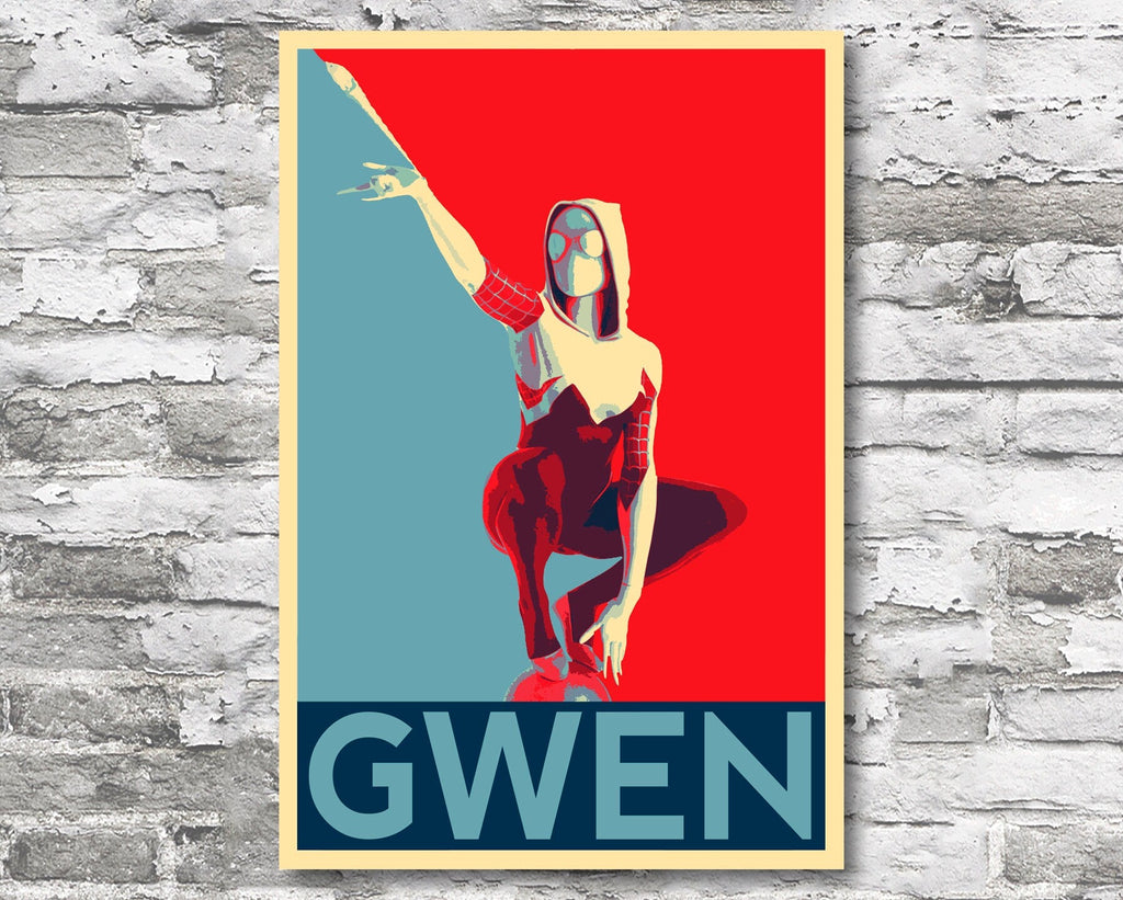 Spider-Gwen Pop Art Illustration - Marvel Superhero Home Decor in Poster Print or Canvas Art