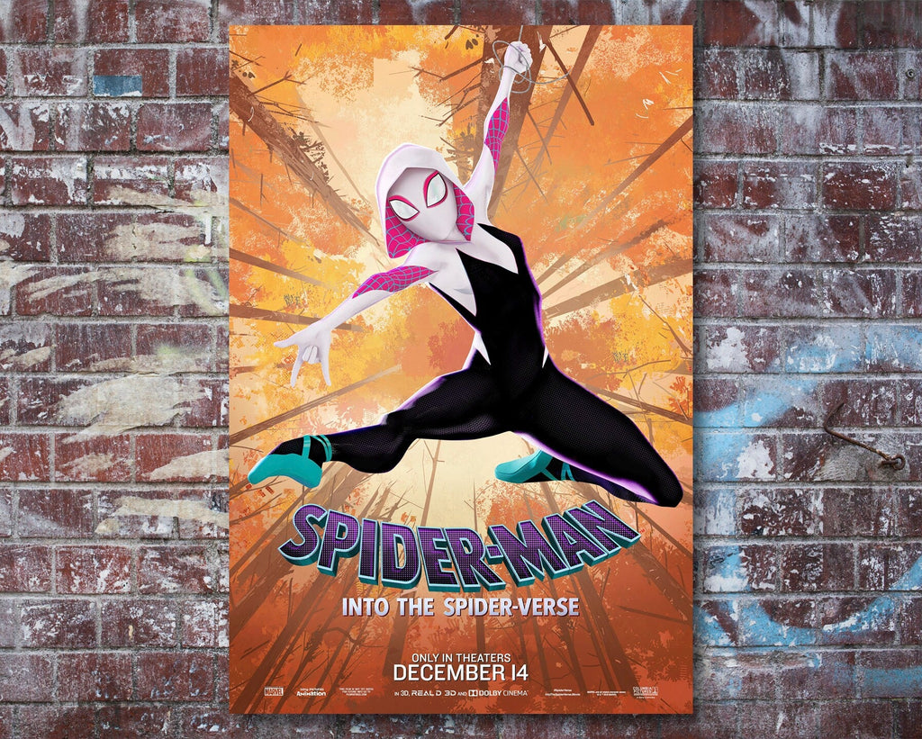 Spider-Man: Into the Spider-Verse 2018 Poster Reprint - Marvel Avengers Superhero Home Decor in Poster Print or Canvas Art