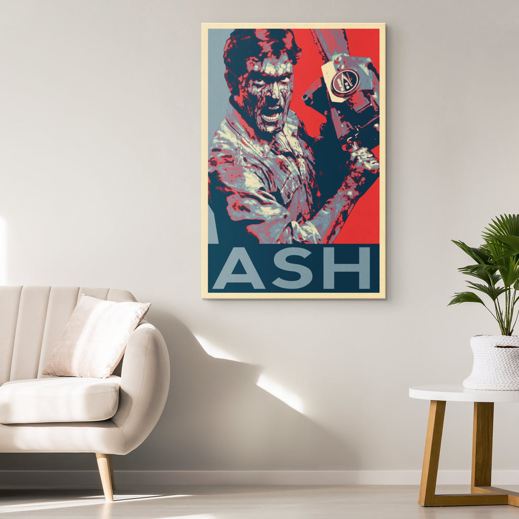 Ash Evil Dead Pop Art Illustration - Cult Horror Movie Home Decor in Poster Print or Canvas Art