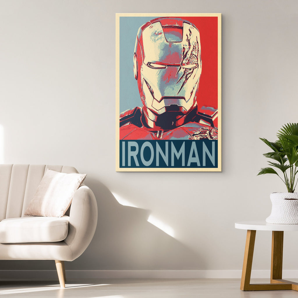 Iron Man Pop Art Illustration - Marvel Superhero Home Decor in Poster Print or Canvas Art