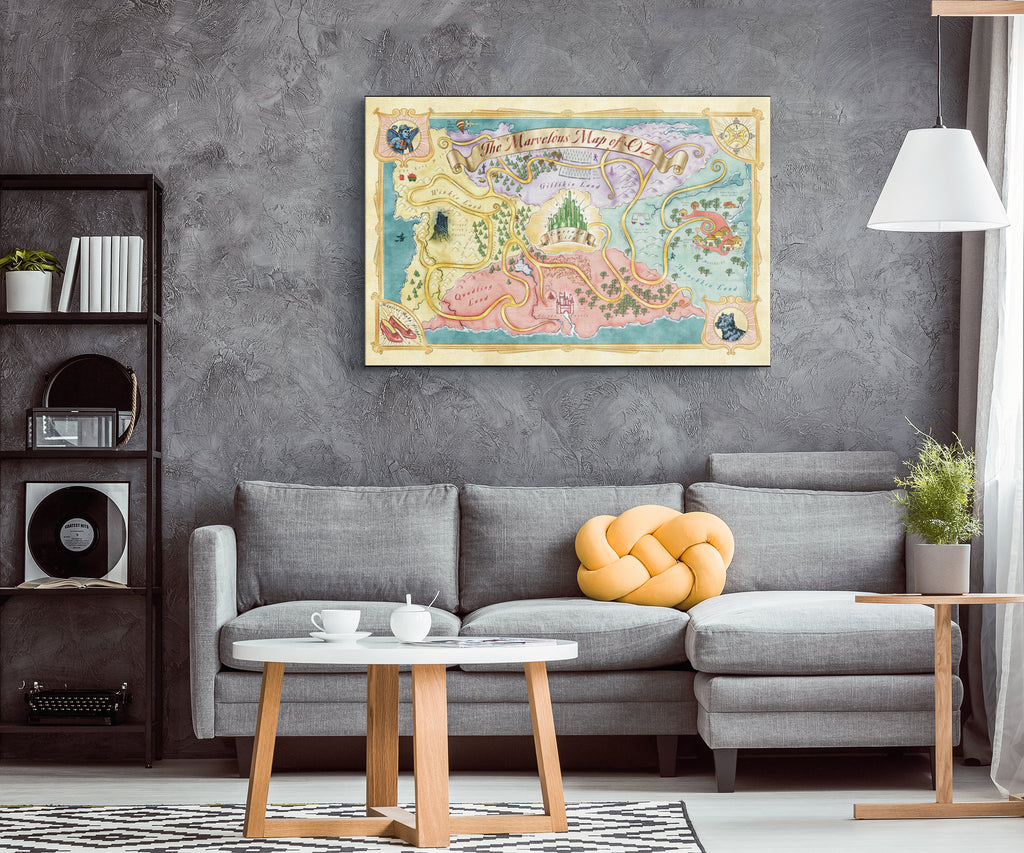 Land of Oz Map - Fantasy Home Decor in Poster Print or Canvas Art