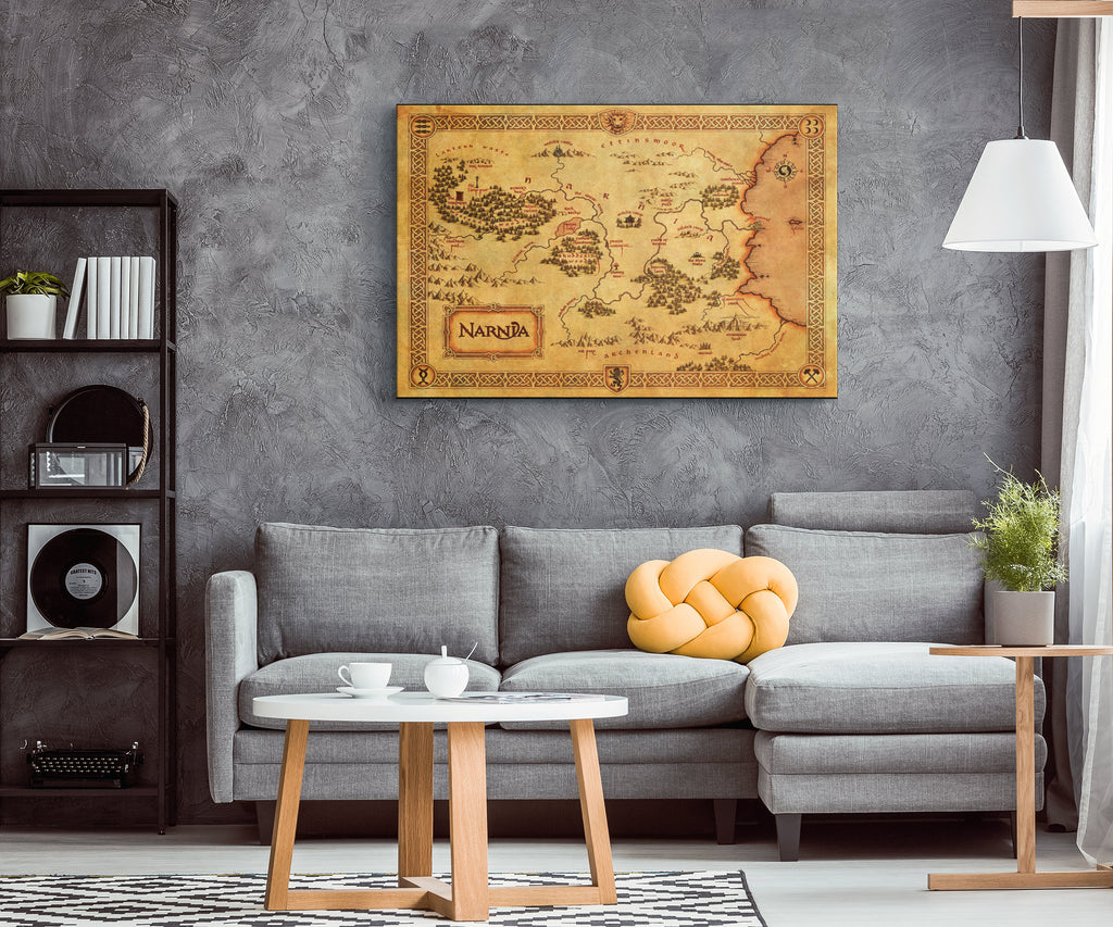 Narnia Map from The Lion, the Witch and the Wardrobe - Fantasy Home Decor in Poster Print or Canvas Art