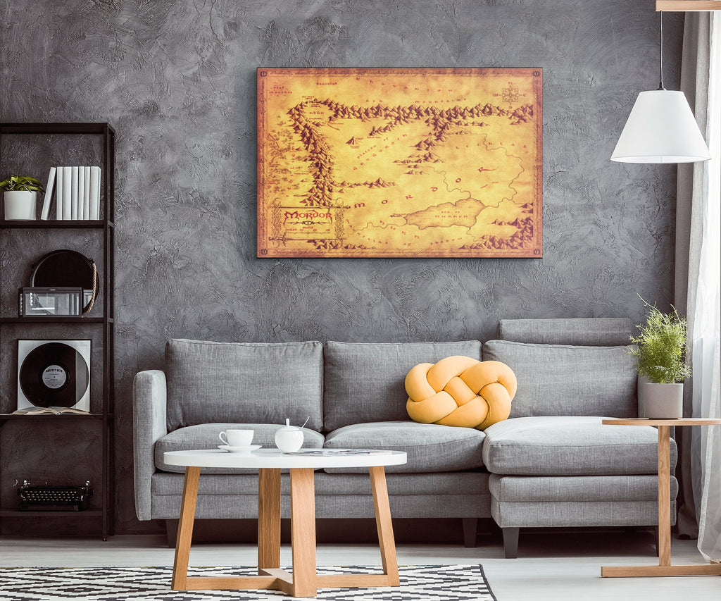 Mordor Map from The Lord of The Rings - Fantasy Home Decor in Poster Print or Canvas Art