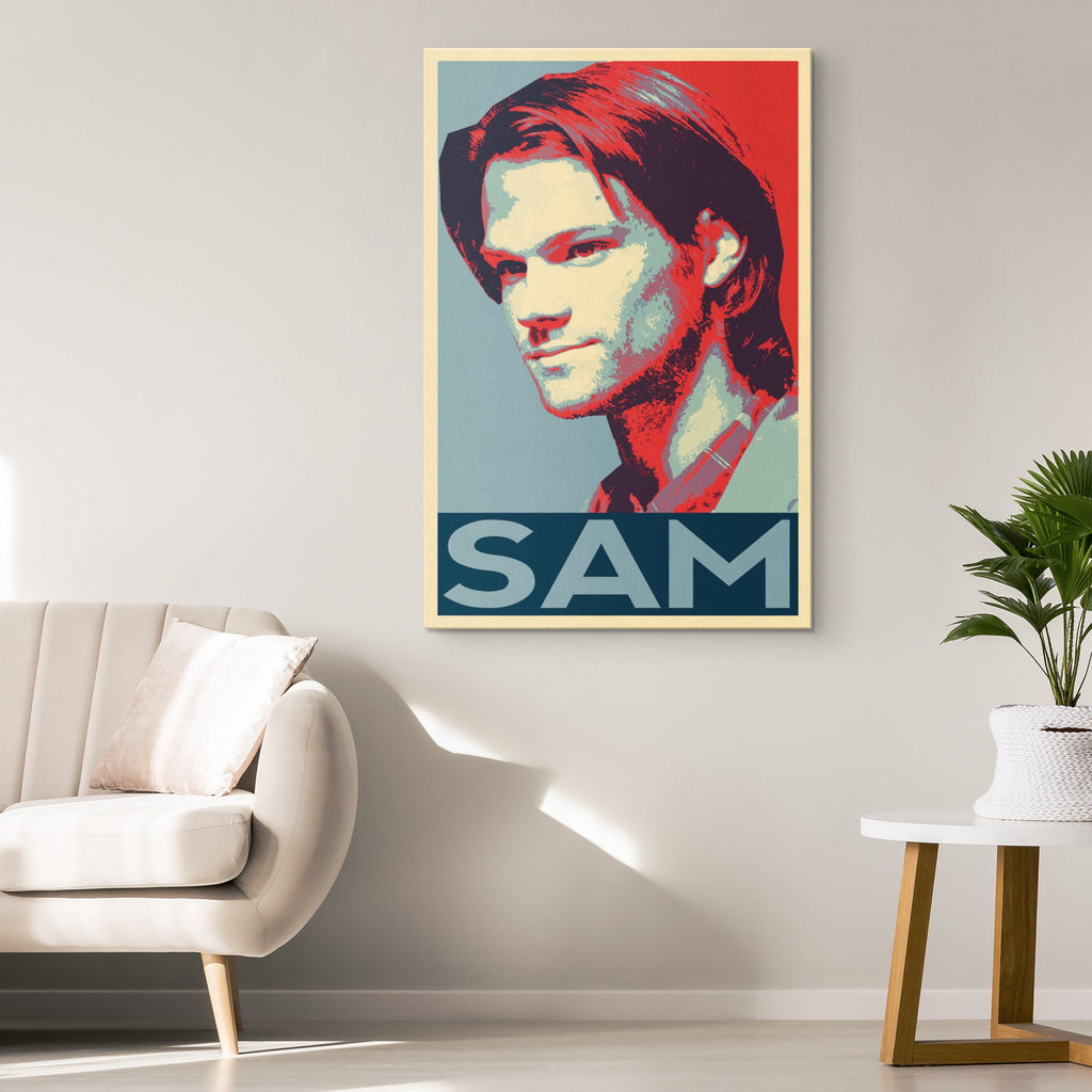 Sam Winchester Pop Art Illustration - Supernatural Television Home Decor in Poster Print or Canvas Art