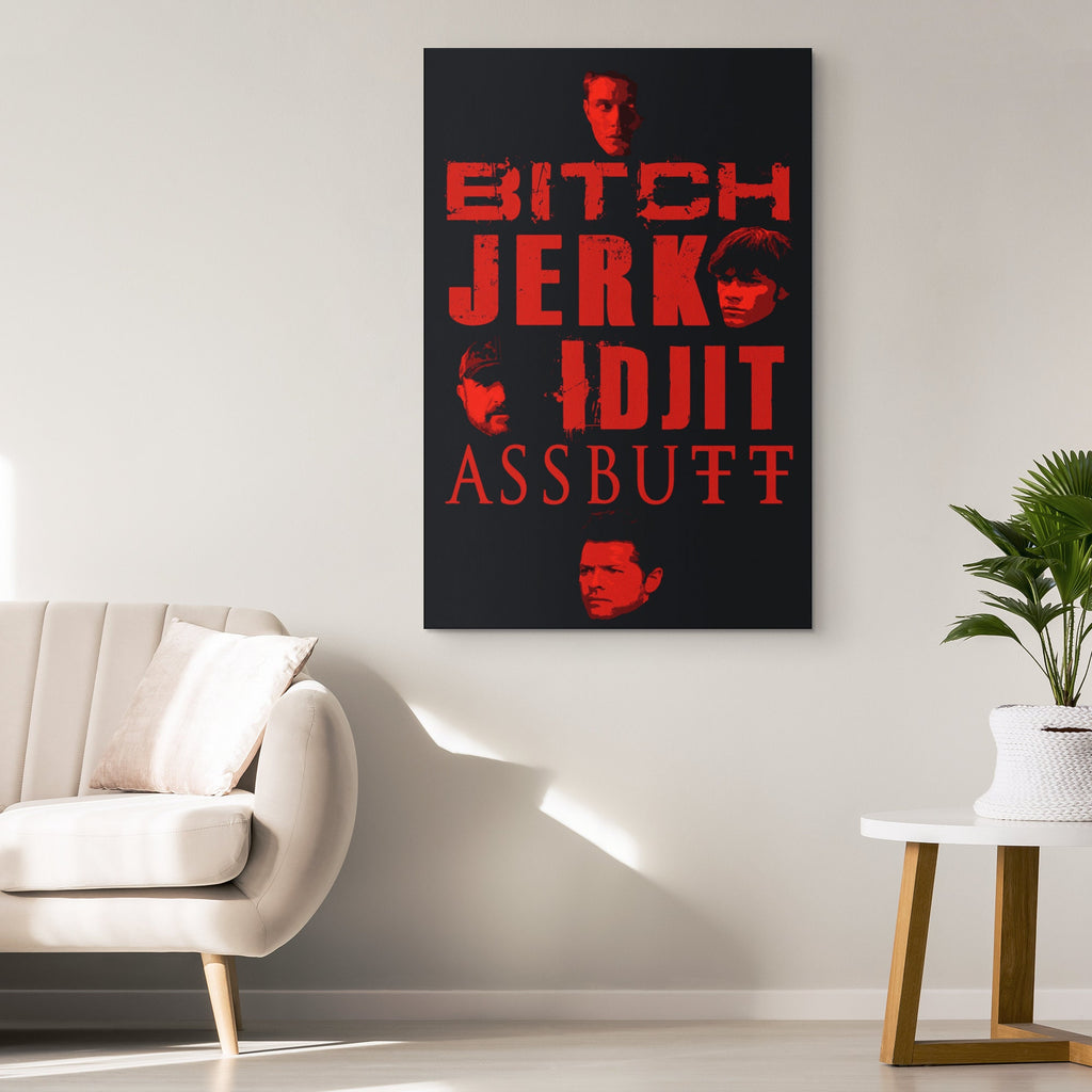 Supernatural Insults Pop Art Illustration - Television Home Decor in Poster Print or Canvas Art