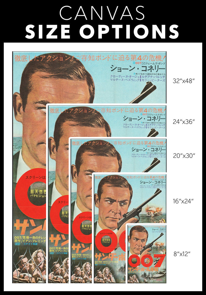 Thunderball 1965 James Bond Japanese Reprint - 007 Home Decor in Poster Print or Canvas Art