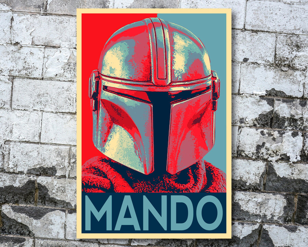The Mandalorian Pop Art Illustration - Star Wars Home Decor in Poster Print or Canvas Art