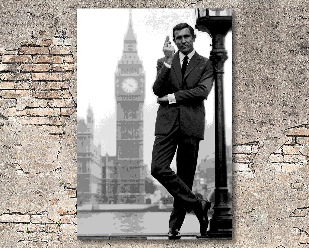 James Bond George Lazenby Pop Art Illustration - 007 Home Decor in Poster Print or Canvas Art