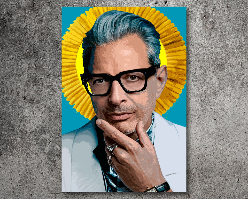 Jeff Goldblum Pop Art Illustration - Celebrity Home Decor in Poster Print or Canvas Art