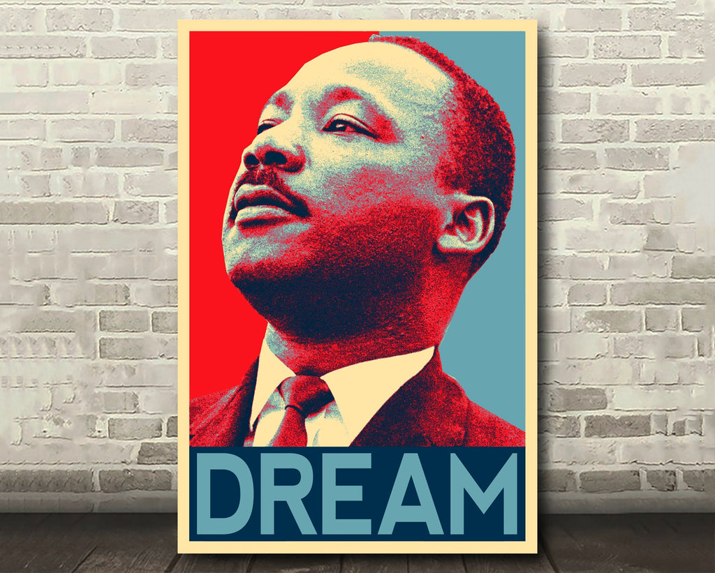 Martin Luther King Jr ‘Dream’ Pop Art Illustration - Civil Rights Black History Home Decor in Poster Print or Canvas Art