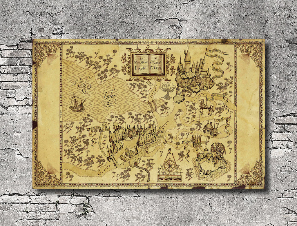 The Wizarding World Map - Theme Park Home Decor in Poster Print or Canvas Art