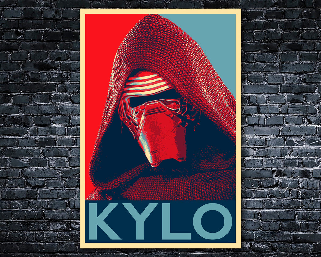 Kylo Ren Pop Art Illustration - Star Wars Home Decor in Poster Print or Canvas Art