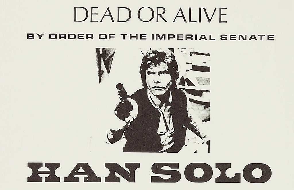 Han Solo Wanted Poster Illustration - Star Wars Home Decor in Poster Print or Canvas Art