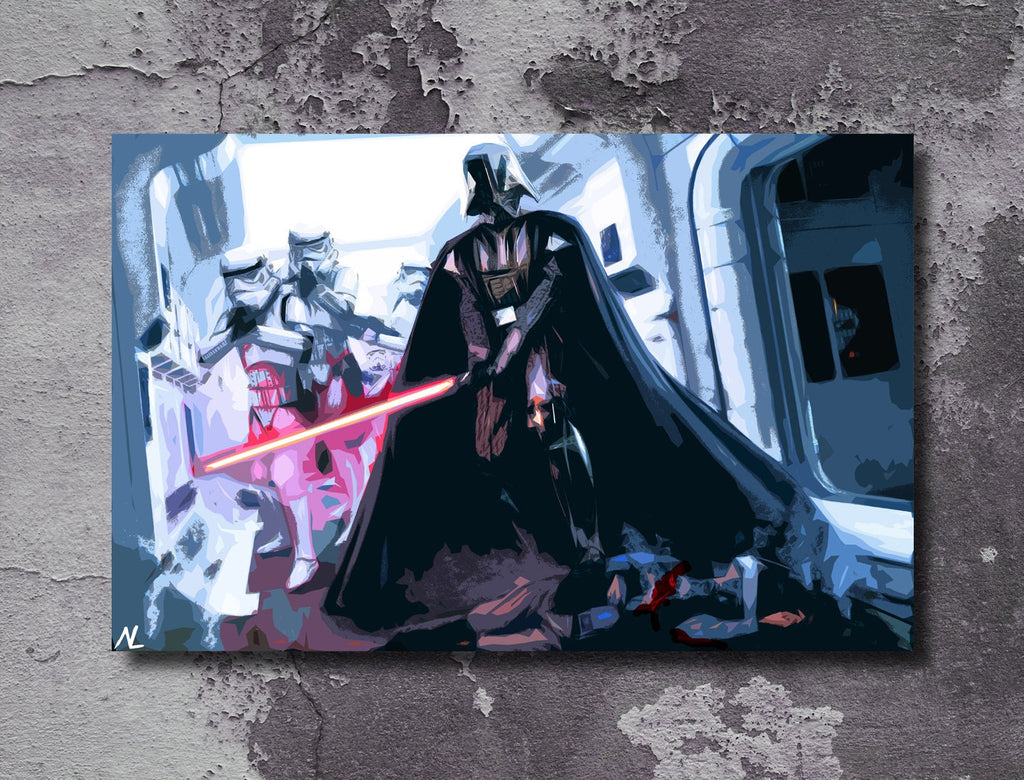 Darth Vader and Stormtroopers Pop Art Illustration - Star Wars Home Decor in Poster Print or Canvas Art