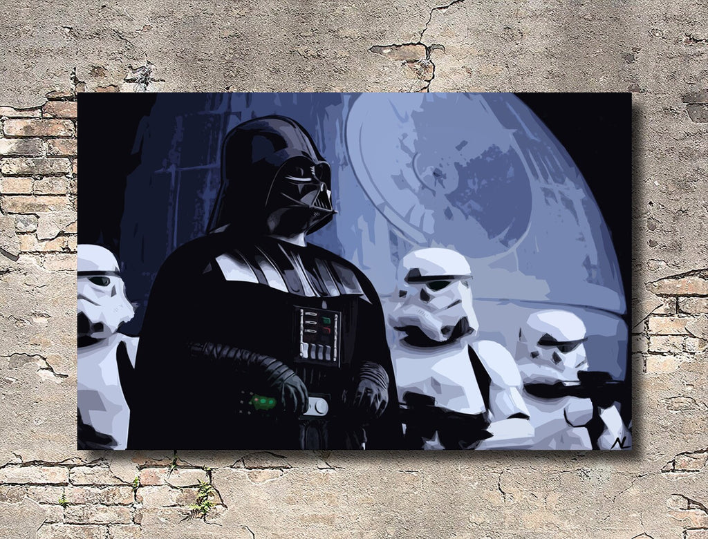 Darth Vader and Stormtroopers Pop Art Illustration - Star Wars Home Decor in Poster Print or Canvas Art