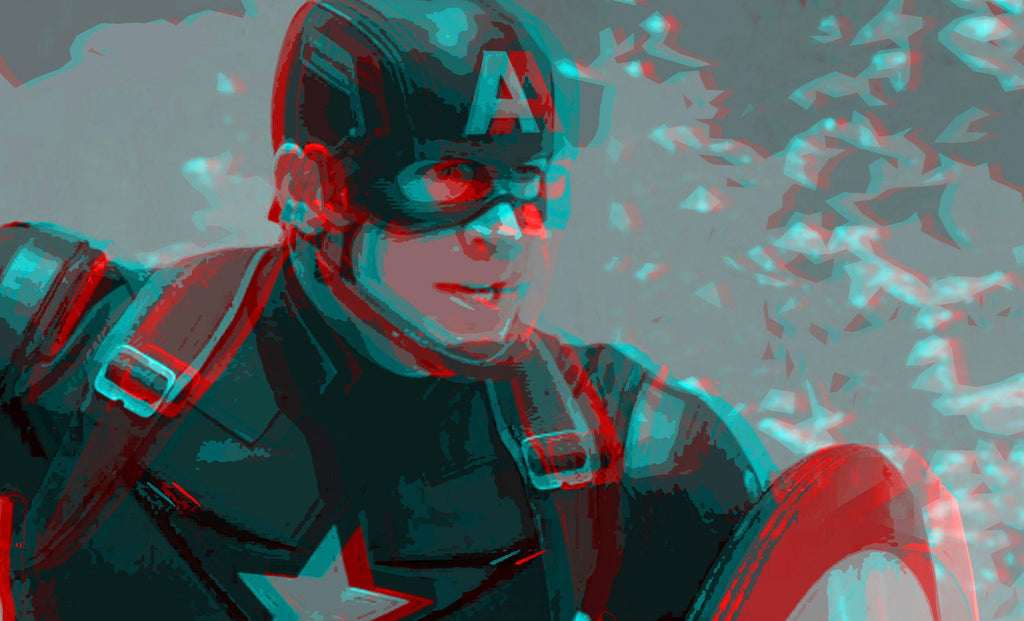 Retro 3D Captain America Pop Art Illustration - Marvel Superhero Home Decor in Poster Print or Canvas Art