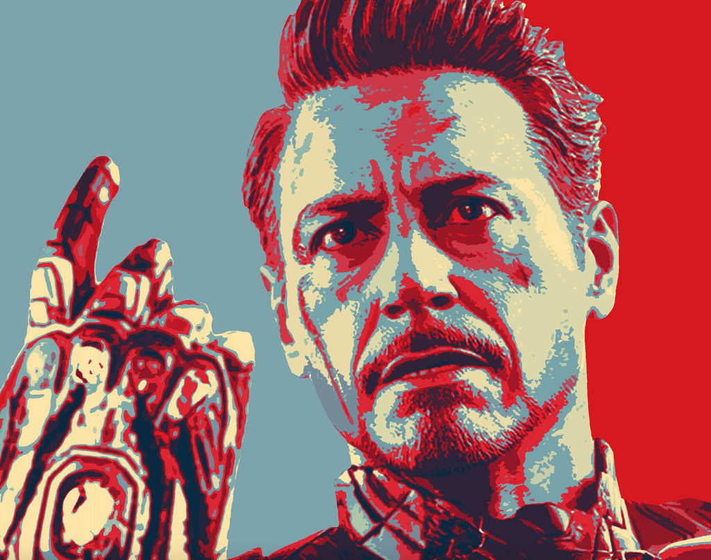 Iron Man Endgame Pop Art Illustration - Marvel Superhero Home Decor in Poster Print or Canvas Art