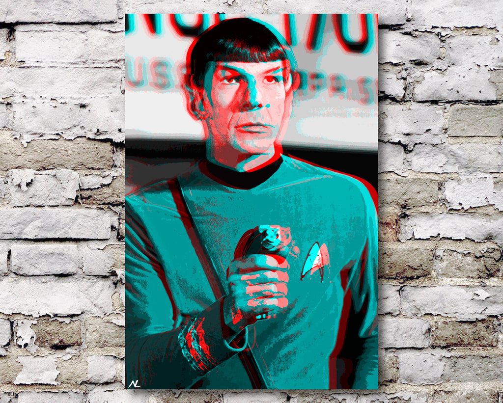 Retro 3D Spock Pop Art Illustration - Star Trek Home Decor in Poster Print or Canvas Art