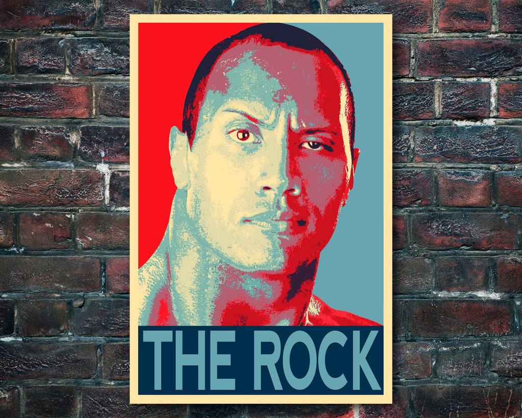 Dwayne 'The Rock' Johnson Pop Art Illustration - Fitness Celebrity Home Decor in Poster Print or Canvas Art
