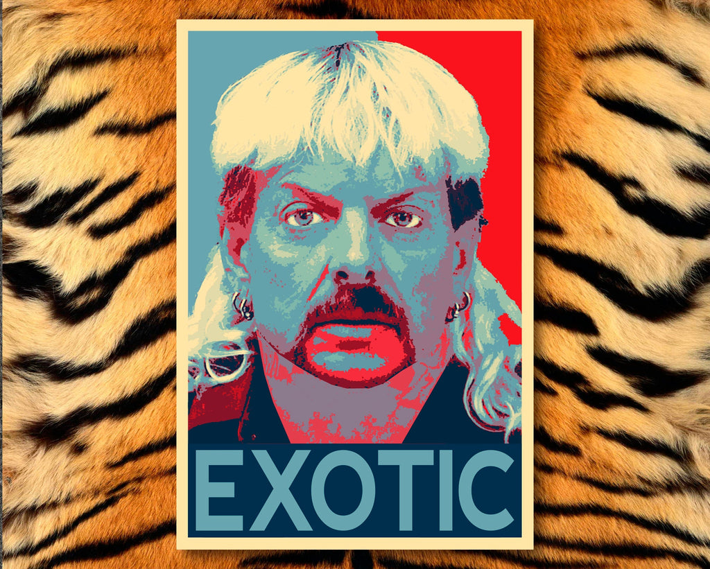 Joe Exotic the Tiger King Pop Art Illustration - Television Home Decor in Poster Print or Canvas Art