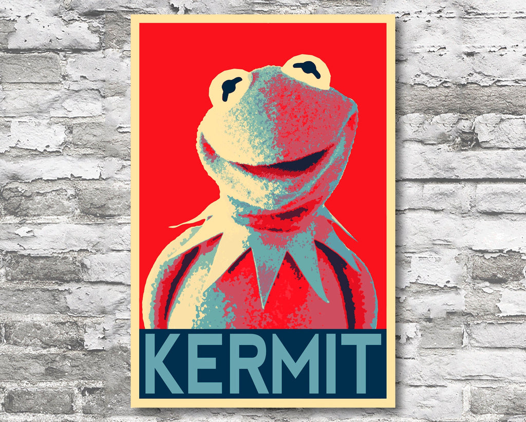 Kermit The Frog Pop Art Illustration - Jim Henson Muppets Home Decor in Poster Print or Canvas Art