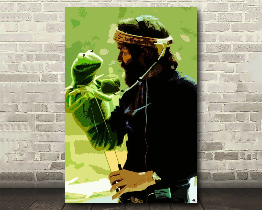 Jim Henson and Kermit Pop Art Illustration - Muppets Home Decor in Poster Print or Canvas Art
