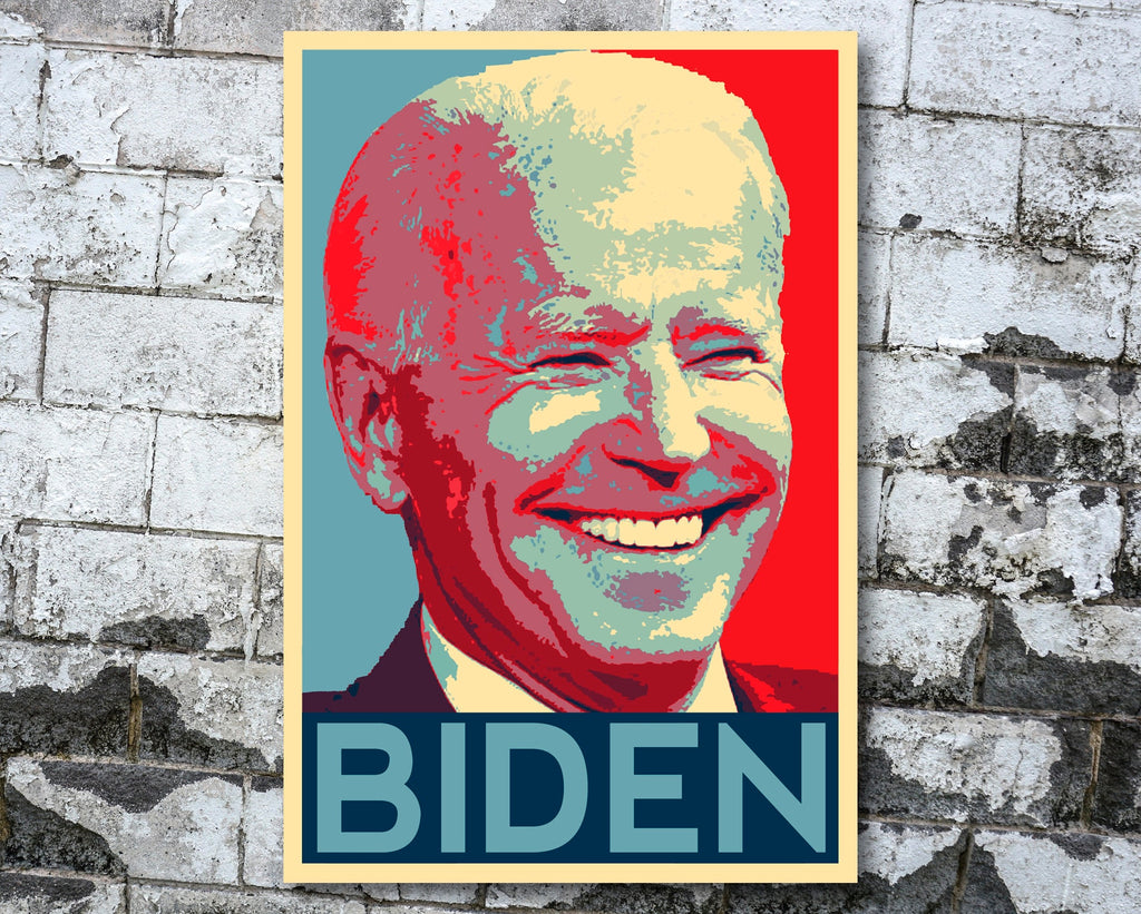 United States President Joe Biden Pop Art Illustration - Political Home Decor in Poster Print or Canvas Art