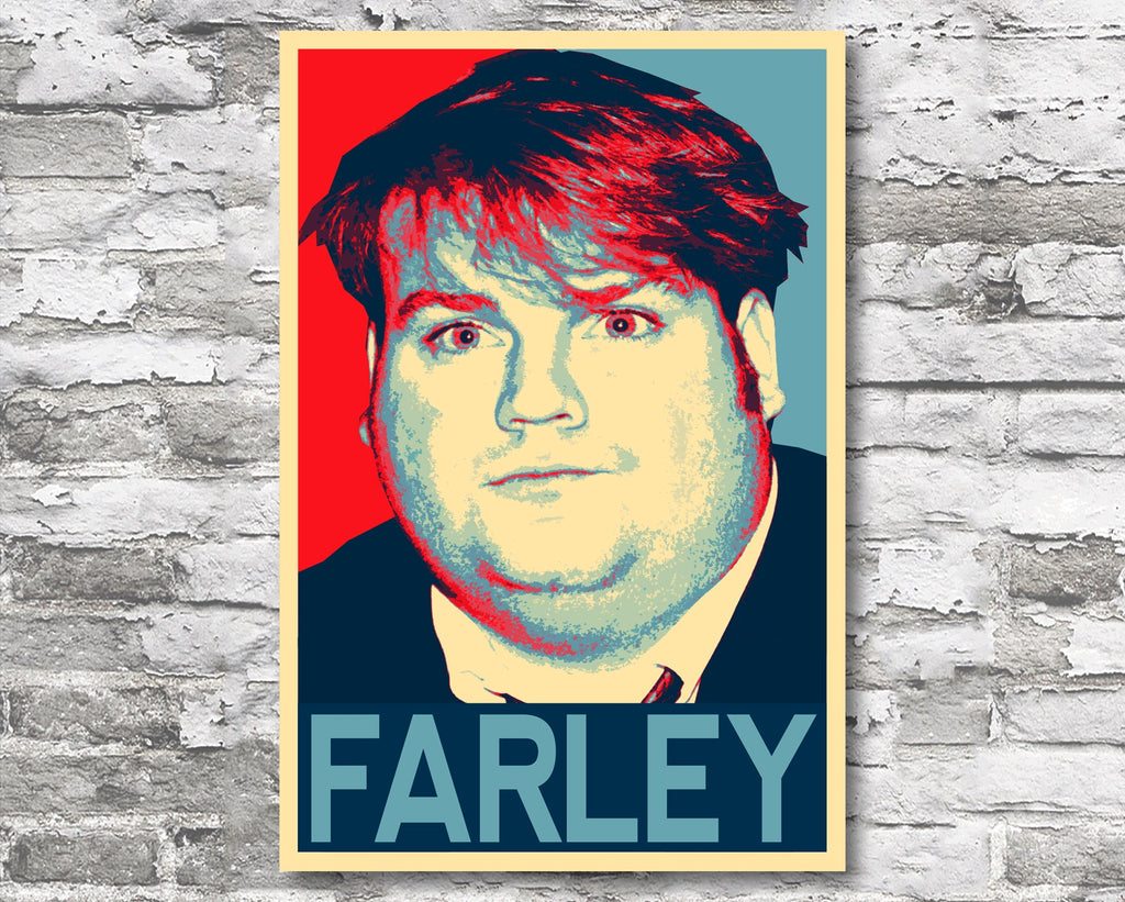 Chris Farley Pop Art Illustration - SNL Comedy Icon Home Decor in Poster Print or Canvas Art