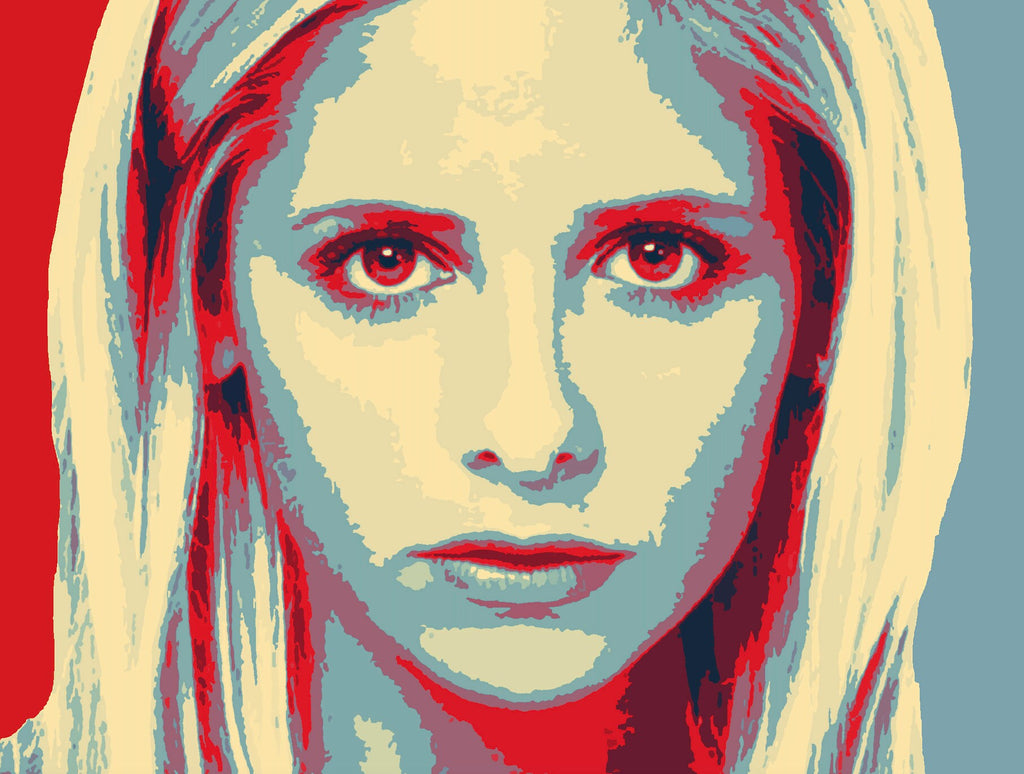 Buffy the Vampire Slayer Pop Art Illustration - Sarah Michelle Gellar Television Home Decor in Poster Print or Canvas Art