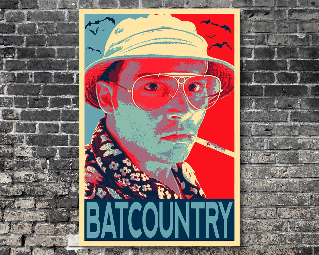 Raoul Duke 'Batcountry' Pop Art Illustration - Fear and Loathing in Las Vegas Home Decor in Poster Print or Canvas Art