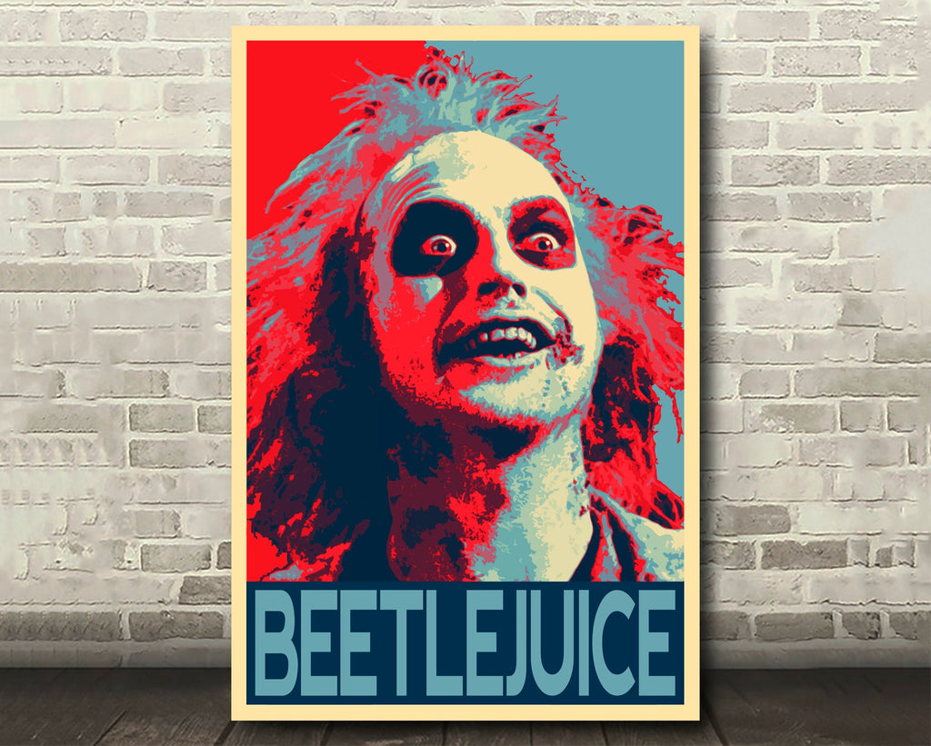 Beetlejuice Pop Art Illustration - Tim Burton Horror Movie Home Decor in Poster Print or Canvas Art