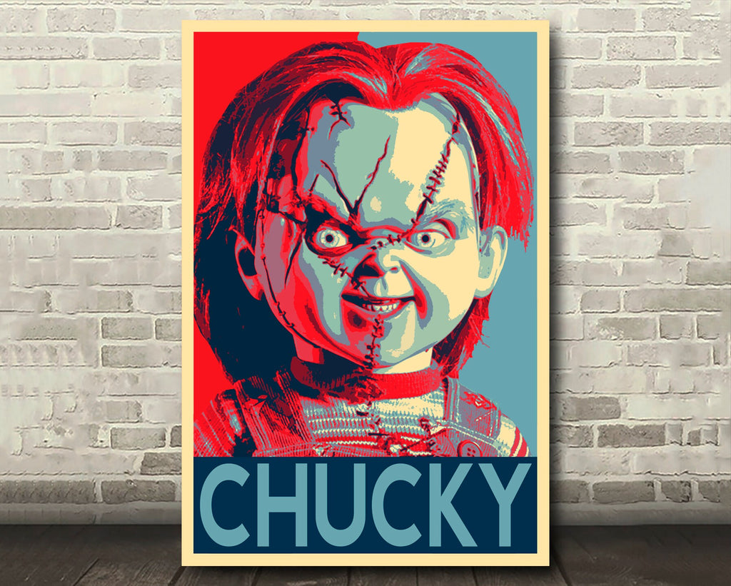 Chucky Pop Art Illustration - Child's Play Horror Home Decor in Poster Print or Canvas Art