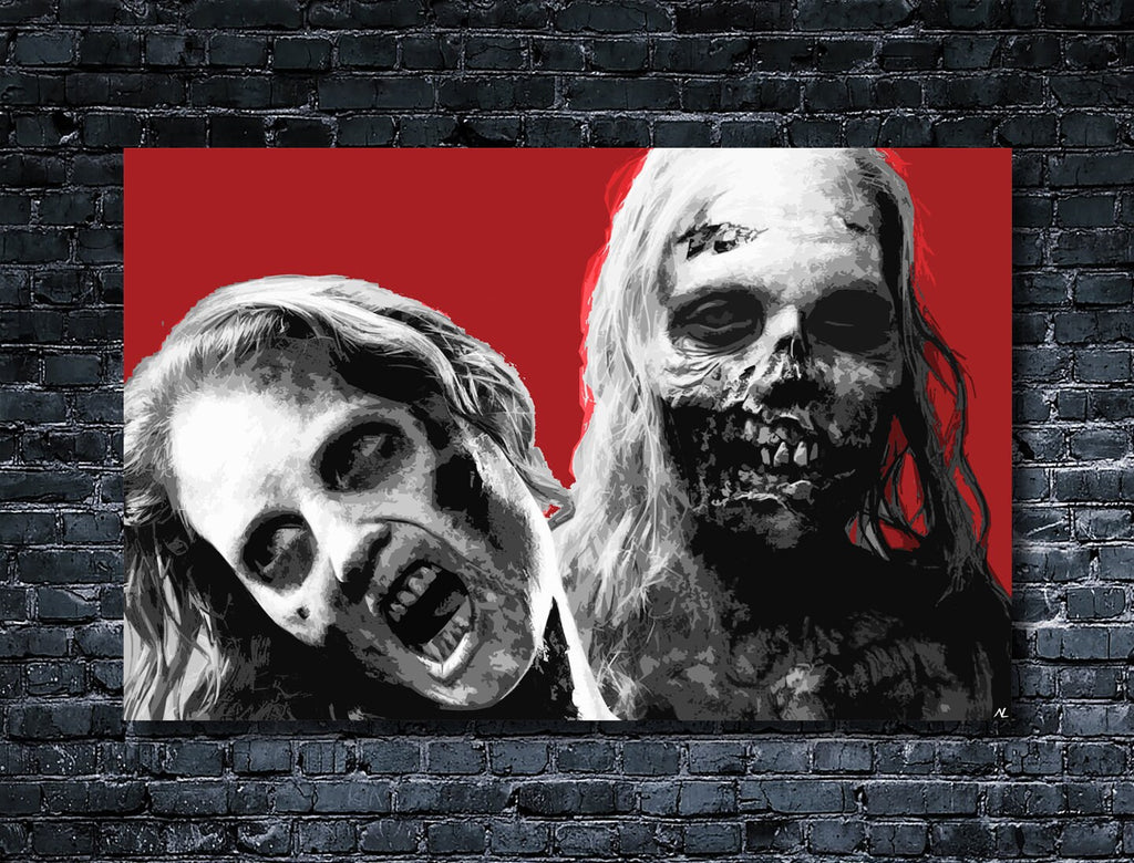 Zombie Pop Art Illustration - The Walking Dead Horror Home Decor in Poster Print or Canvas Art