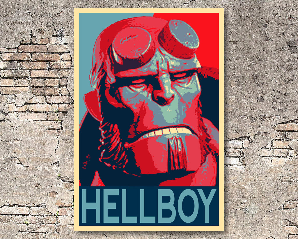 Hellboy Pop Art Illustration - Comic book Superhero Home Decor in Poster Print or Canvas Art