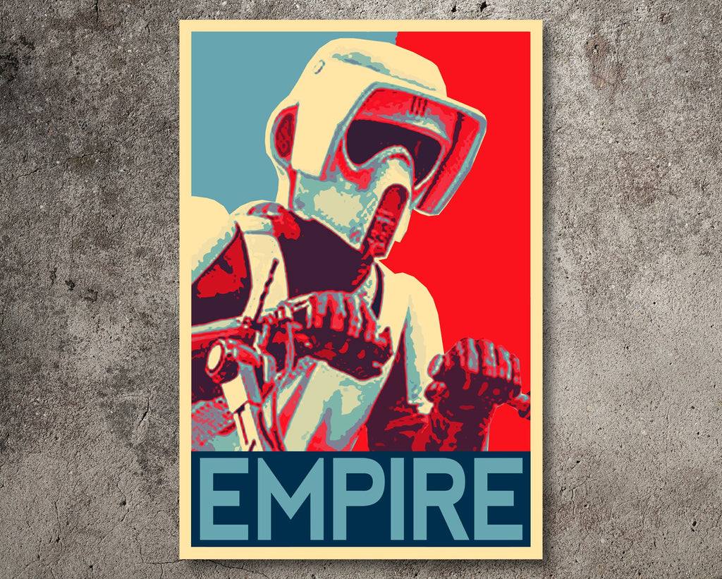 Scout Trooper Pop Art Illustration - Star Wars Home Decor in Poster Print or Canvas Art
