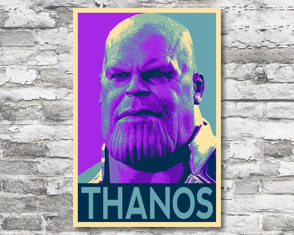 Thanos Pop Art Illustration - Marvel Avengers Superhero Home Decor in Poster Print or Canvas Art