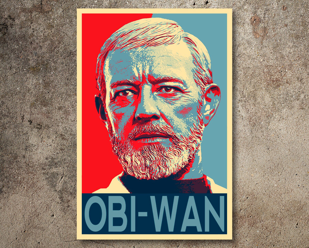 Obi-Wan Kenobi Pop Art Illustration - Alec Guinness Star Wars Home Decor in Poster Print or Canvas Art