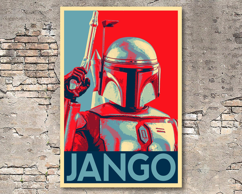Jango Fett Pop Art Illustration - Star Wars Home Decor in Poster Print or Canvas Art