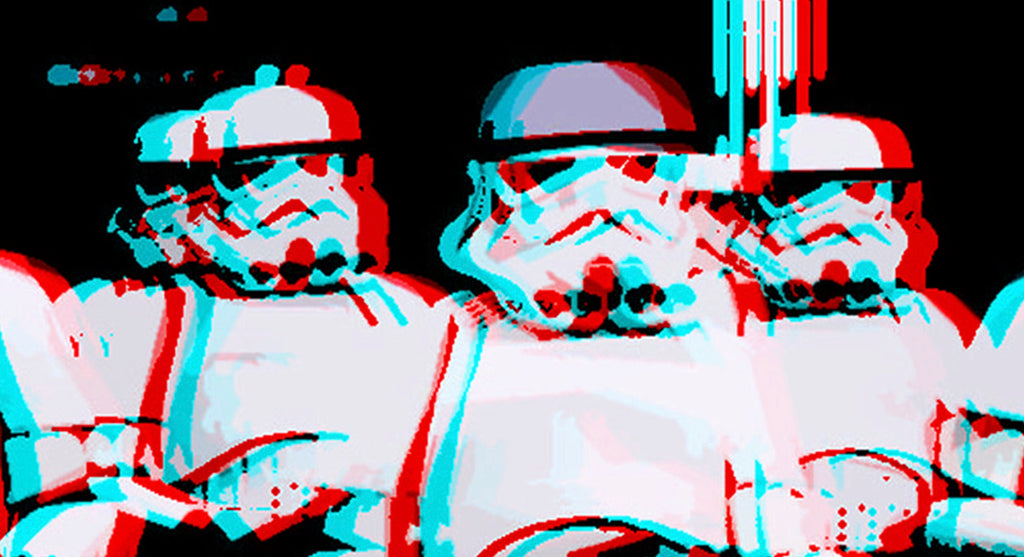Retro 3D Pixel Stormtroopers Pop Art Illustration - Star Wars Home Decor in Poster Print or Canvas Art