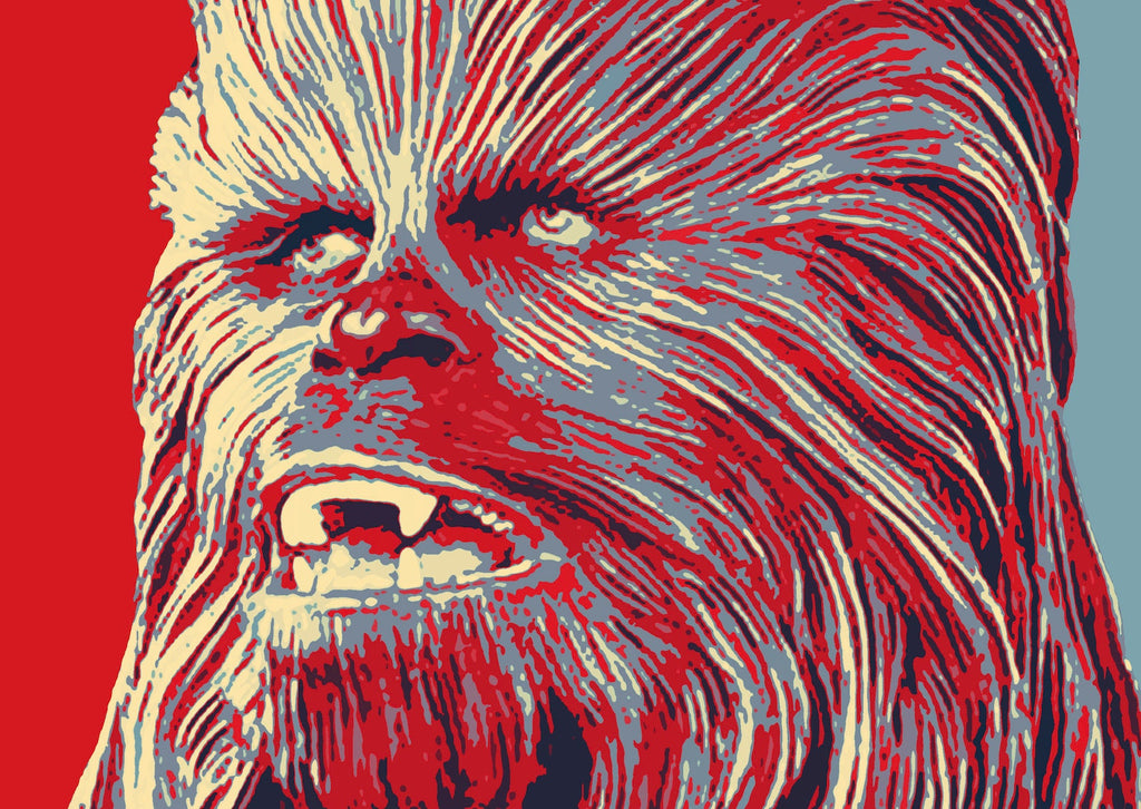 Chewbacca 'Chewie' Wookiee Pop Art Illustration - Star Wars Home Decor in Poster Print or Canvas Art