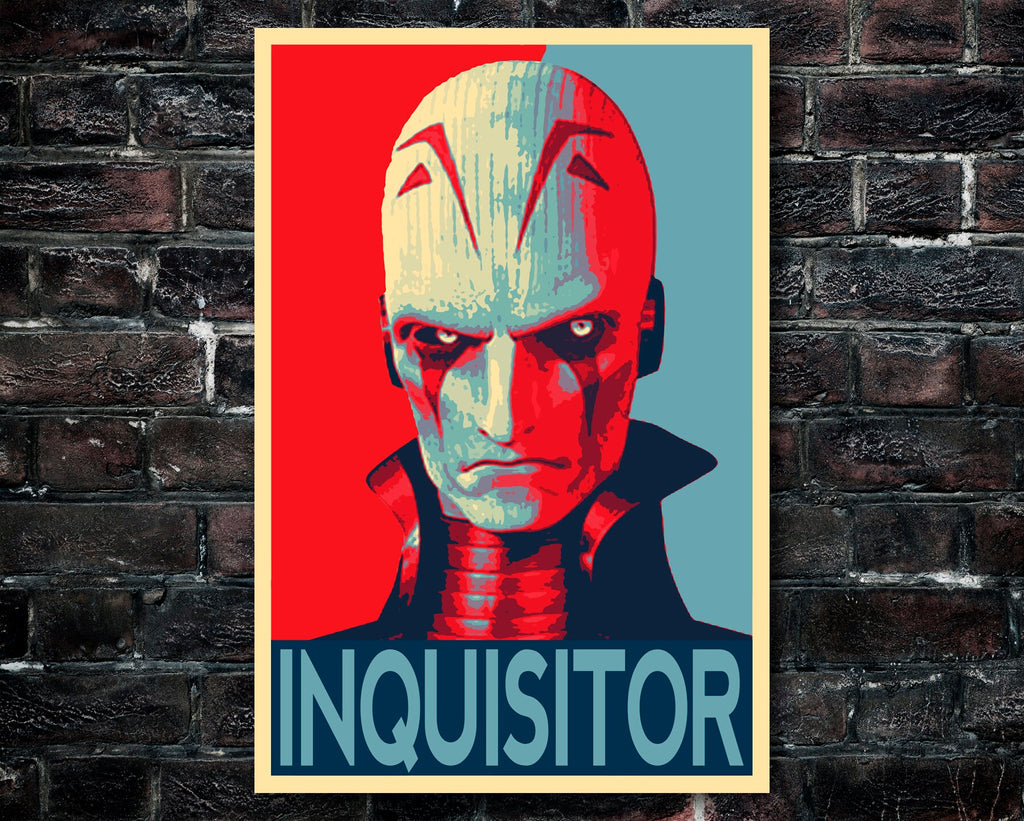 The Grand Inquisitor Pop Art Illustration - Star Wars Rebels Cartoon Home Decor in Poster Print or Canvas Art