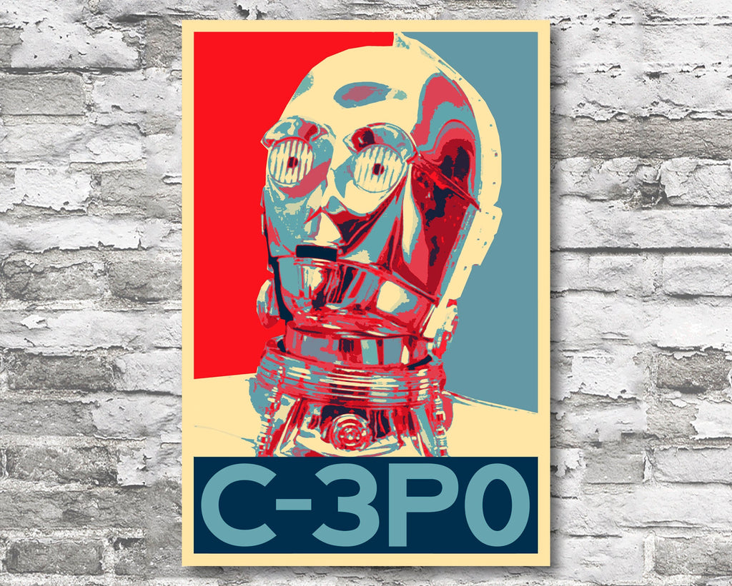 C-3PO Droid Pop Art Illustration - Star Wars Home Decor in Poster Print or Canvas Art
