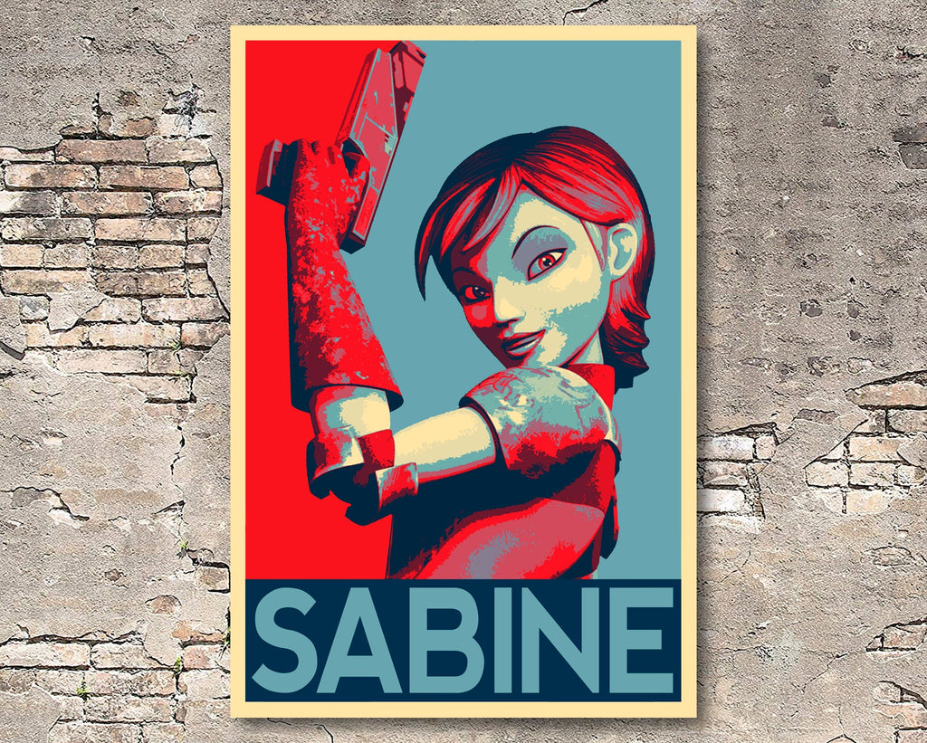 Sabine Wren Pop Art Illustration - Star Wars Rebels Cartoon Home Decor in Poster Print or Canvas Art
