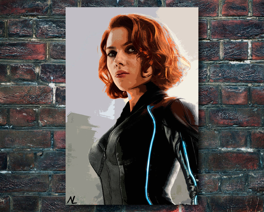 Black Widow Pop Art Illustration - Marvel Avengers Superhero Home Decor in Poster Print or Canvas Art