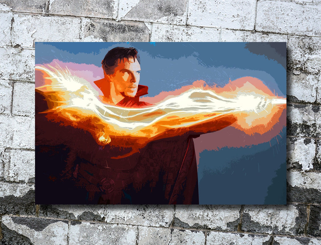 Doctor Strange Pop Art Illustration - Marvel Superhero Home Decor in Poster Print or Canvas Art