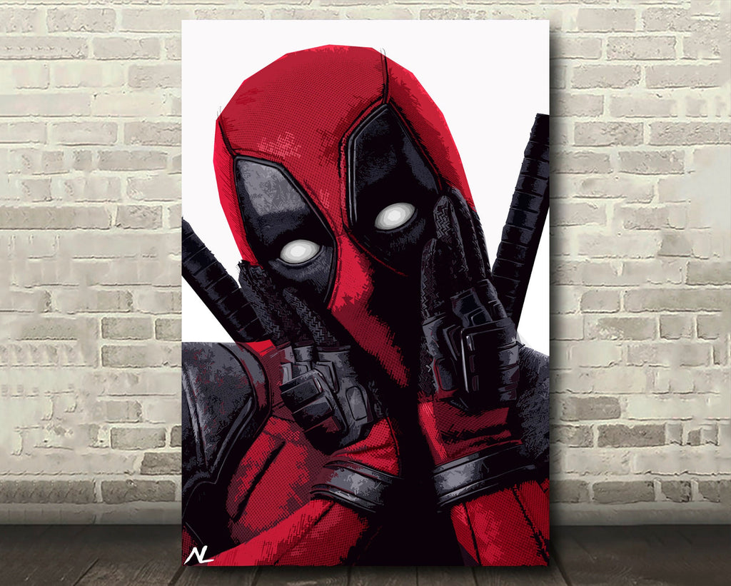 Deadpool Pop Art Illustration - Marvel Superhero Home Decor in Poster Print or Canvas Art