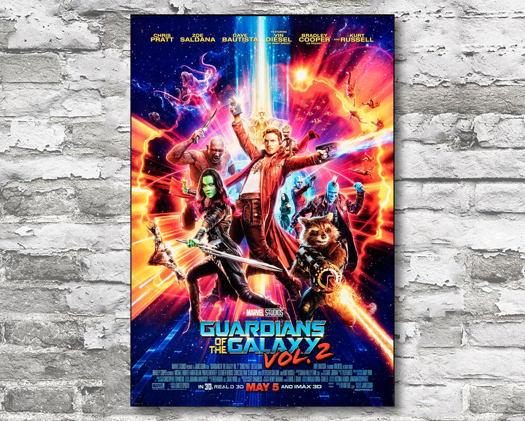 Guardians of the Galaxy Vol 2 2017 Poster Reprint - Marvel Superhero Home Decor in Poster Print or Canvas Art