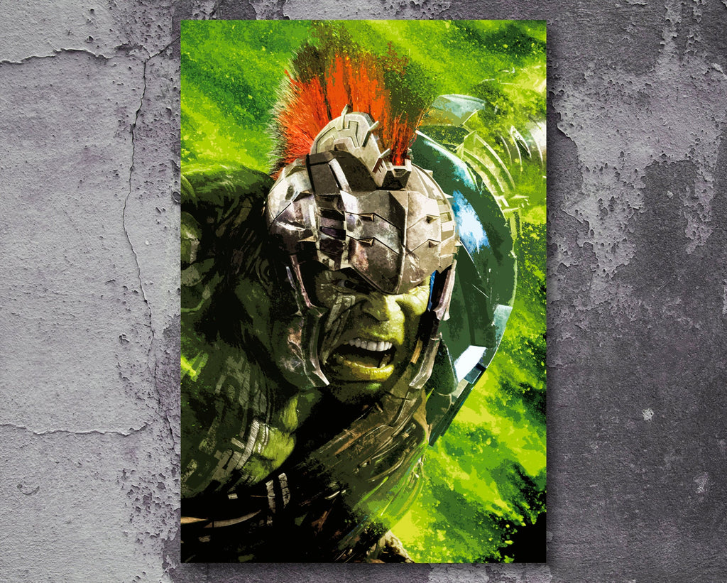 Hulk in Thor Ragnarok Pop Art Illustration - Marvel Superhero Home Decor in Poster Print or Canvas Art
