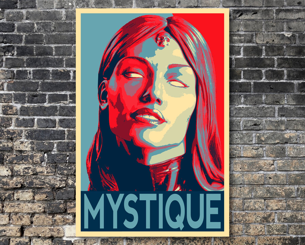 Mystique Pop Art Illustration - Marvel X-men Superhero Home Decor in Poster Print or Canvas Art