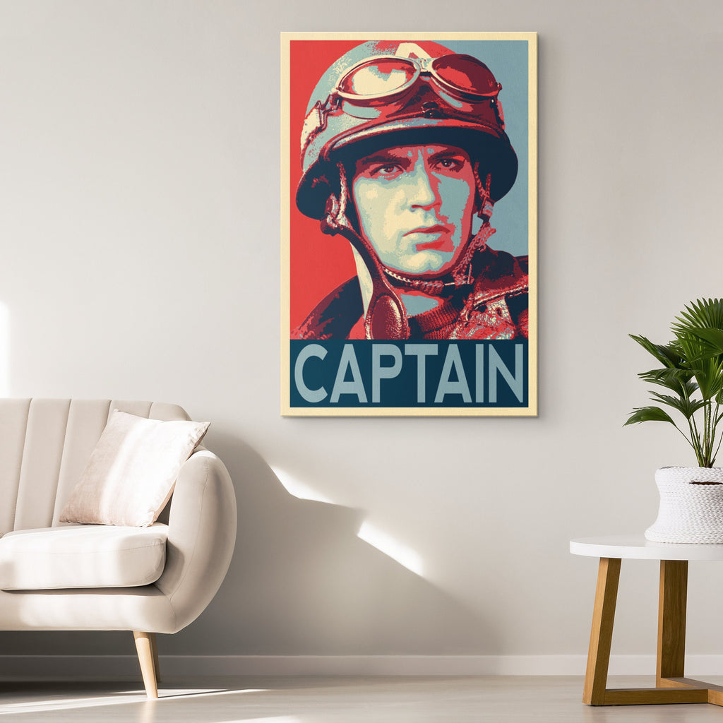 Captain America Pop Art Illustration - Marvel Superhero Home Decor in Poster Print or Canvas Art